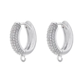Monachelle circolari con cristalli pavé in metallo argento per gioielli fai da te - Oro Bianco