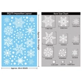 Detailed size guide for 20x30cm Christmas snowflake stencil with various cutout patterns - Single Snowflake BQ275