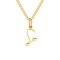 Minimalist gold-plated stainless steel initial S necklace featuring a dainty heart pendant - Letter S-Gold