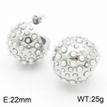 Orecchini a semisfera in argento con perle, diametro 22mm e peso di 25g circa - Perla Color Acciaio (KE113145-KFC)