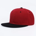 Hip-Hop-Baseballkappe mit flacher Krempe in zweifarbigem Rot und Schwarz - Rot & Schwarz