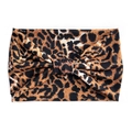 Elastic wide leopard print headband with a knotted detail in brown and black tones - 4-Brown Black Leopard