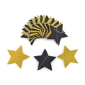 Ghirlande di stelle in carta glitterata oro e nera opaca per decorazione festa - 2 Metri / Stelle Nero Oro