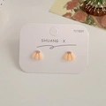 Süße flauschige Ohrstecker in Muschelform, hellorange beflockt mit 925er Silberstiften - Kleine Banane