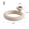 Matte cremefarbene Keramik-Ringkerzenhalter minimalistische Deko 18cm Durchmesser - Biskuit-Stil E Kerzenhalter / Biskuit-Beige