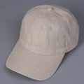 Minimalist beige linen baseball cap with textured fabric and classic six-panel design - M (56-58cm/Adjustable) / Beige