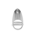 Anello per unghie in argento lucido con zirconi e fascia aperta regolabile - Stile Liscio a Punta d'Argento (02白KM-383)