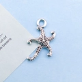 Antiksilberner Seestern-Anhänger aus Zinklegierung mit feiner Struktur für DIY-Schmuck - 12x18mm / Antik Silber Seestern