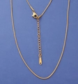 Minimalist gold titanium steel snake chain necklace with extender and lobster clasp - Round Snake Chain / Elegant Gold