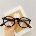 Occhiali anti luce blu rotondi retrò tartarugati con rivetti per donna - Stampa leopardata