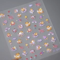 H-232 variant holographic cartoon nail art stickers with foxes, stars and rainbow motifs - Laser Fox Style (m233)