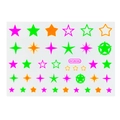 Detailed view of luminous nail art stickers featuring pink and green glow stars - WG6082 (Stars)