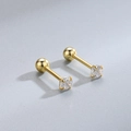 4mm / Gold Plated White Zircon
