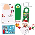 DIY Christmas Santa Claus 3D paper door hanger craft kit with decorative parts - Christmas Santa Door Hanger (HR033-034) / 1 Set (With Accessories) / Colorful