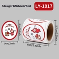 Rouleau d'autocollants de Noël avec Père Noël en traîneau et texte festif 120 pcs - LY-1017 (Personne en Traîneau)
