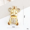 Ciondolo a forma di orso dorato con corona, strass e perle per gioielli fai da te - Oro