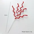 60cm red and white Christmas berry branch decoration for festive tree styling - Red Curved Stick Pick