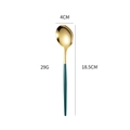 304 stainless steel dinner spoon with green matte handle and gold finish, 18.5cm length - Green Gold Medium Spoon