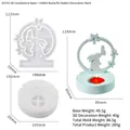 Detailed 3D rabbit silicone mold set for candle holders and DIY resin crafts - 3D Candlestick Base + Butterfly Rabbit Mold Set