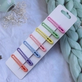 Set of 6 wavy matte colorful metal hair clips in orange, purple, blue, and pink colors - Colorful Wavy U-Shape Hair Clips 6Pcs Set (6#)