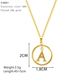 Collar para mujer con colgante de letra A en acero inoxidable bañado en oro 18k fondo blanco - Letra A (S-N051-A)