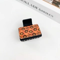 Gothic Halloween hair claw clip with orange pumpkin and Trick or Treat print - Halloween #10 - Square