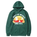 Dark green oversized hoodie with vintage Gulf of Mexico sunset print and front pocket - Dark Green