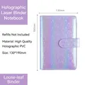 Purple laser PU leather ring binder cover with 130x190mm dimensions in macaron style - A6 No Inner Pages / Magic Cube Purple