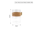 Cylindrical transparent glass vase with apricot leather sleeve and Sunshine engraving - Medium / Apricot