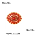 Broche turque en cristal goutte d'eau avec strass rouges, finition dorée et dimensions - Rouge