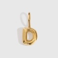 Polished 14K gold plated bubble letter D pendant accessory for DIY necklaces and bracelets - Letter D / Gold
