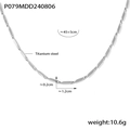Minimalistische silberne Titanstahlkette mit Rhombenstruktur für Damen und 45cm Kette - Stahl Glatte Halskette (TXP079) / Stahlfarben