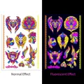 UV fluorescent temporary tattoo stickers featuring lion skull and eagle DWYG16 - Fluorescent DWYG-016