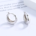 Orecchini a goccia minimalisti in argento sterling S925 con finitura lucida per donna - Argento 925 / Oro Bianco