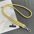 Adjustable 8mm woven crossbody phone lanyard in vibrant yellow with metal buckle and patch - 8mm Dual Adjustable / Egg Yolk Yellow