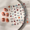 Autocollants 3D pour ongles coccinelle avec motifs de fruits et de cœurs mignons - Style Fruit de Coccinelle de Dessin Animé (CO-251)