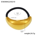 Detalle de dimensiones del lazo para el pelo de acero inoxidable bañado en oro de 18K - Media Luna Grande (E585) / Dorado