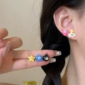 Cute cartoon stud earrings featuring heart star and cloud shapes with big eyes - Soot Sprite Cartoon