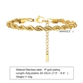 Poliertes 5mm breites IP goldbeschichtetes Edelstahl-Kordelarmband für Damen und Herren - 5mm--20+5CM / Gold
