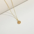 Luxury gold star necklace with Virgin Mary pendant and sparkling white zircon border - Round Style (XL3284-4)