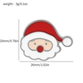 Christmas Santa Claus enamel brooch pin in red and white alloy, size 26x20mm and 3g weight - Santa Face Circle