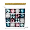 Set di 42 palline di Natale in blu, rosa e bianco, scatola da 24 cm per decorazione - Palline Blu e Rosa 42 Pezzi