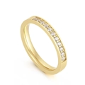 Elegante anello in acciaio inossidabile dorato con 11 zirconi a taglio rotondo - US 7 / Stile Uomo / Oro
