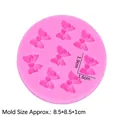 Pink 8-cavity bow knot silicone mold for fondant chocolate cake decoration - Bowknot Style / Pink
