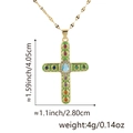 Pendentif croix plaqué or avec pierres en zircone colorées et dimensions précises - Style F / Pendentif + Chaîne à Lèvres