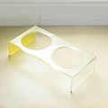 Dual-hole acrylic pet bowl stand with transparent frame and yellow gradient legs - Yellow Gradient Double Rack