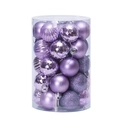 34-piece light purple Christmas ball set with glitter, matte and mirror finishes - Lavender Purple