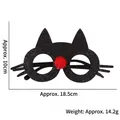 Glinsterende zwarte kat Halloween brilmontuur met rode pompon voor feestelijke kostuums - Halloween Kat Sprankeling