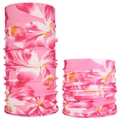 Pink seamless magic headband with yellow floral pattern for cycling and outdoor sun protection - Pink Large Flowers