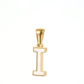 Letter I pendant with gold border and white mother of pearl inlay for necklaces - Letter I